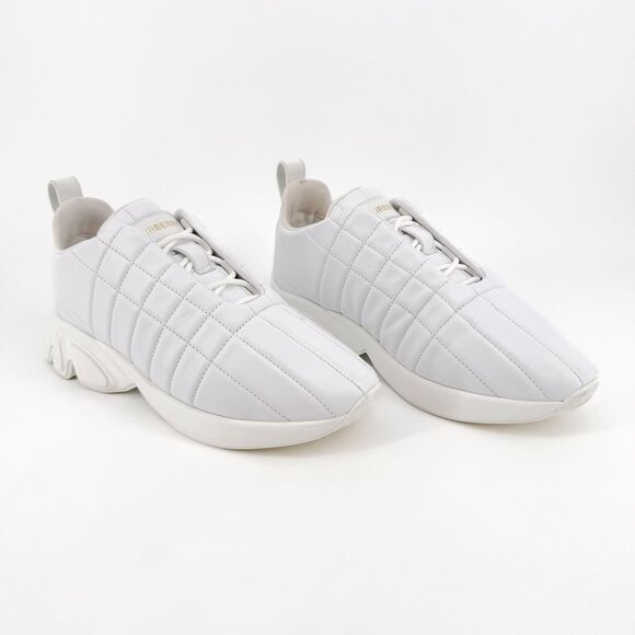 Burberry Quilted Sneakers EU 39 US 9 White Leather Low Top Runner Lace Up Shoe - Picture 1 of 13